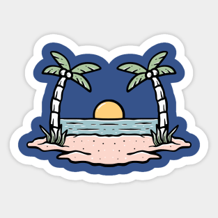 Time to Beach Vacation Sticker